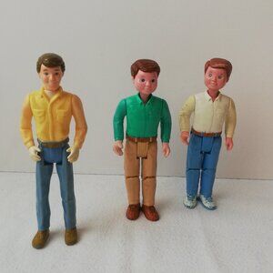 Vintage 1990's Fisher Price Male Doll House Dolls with Boat Lot of 4 pieces